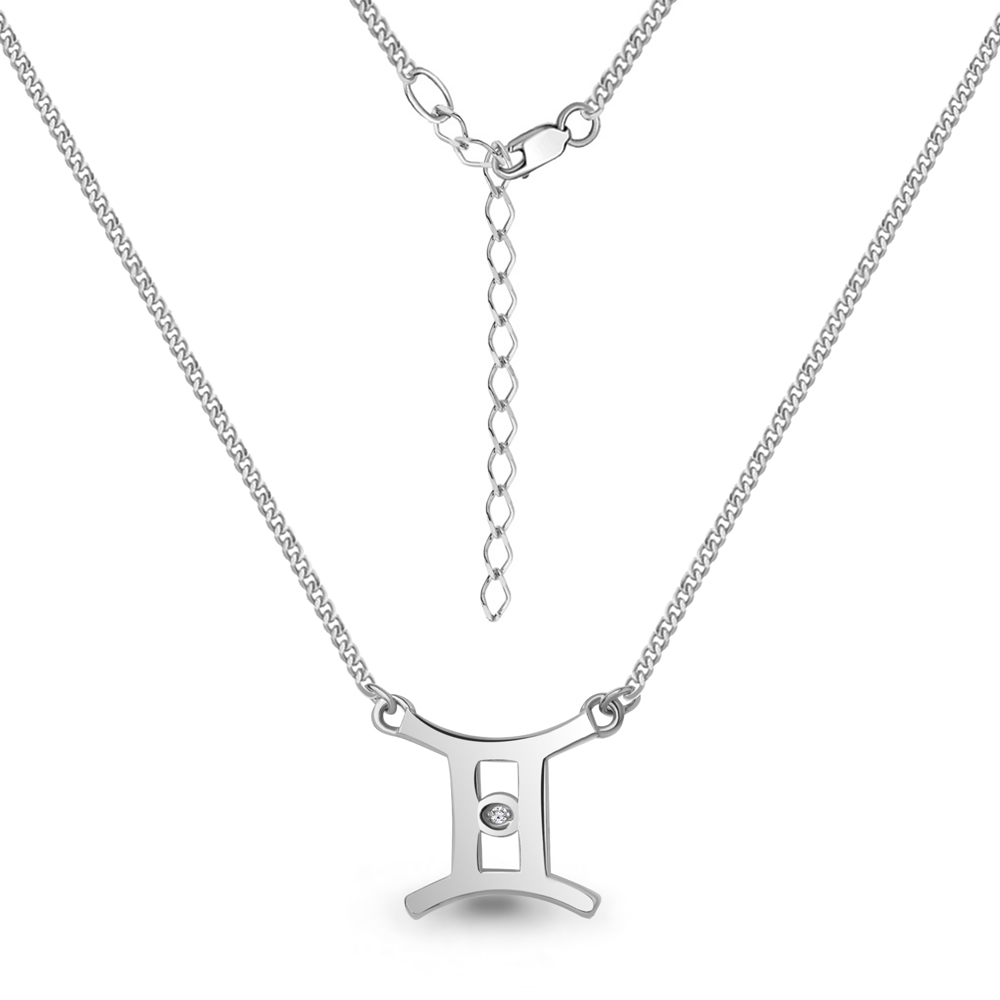 070100 Колье из Серебра с бриллиантом