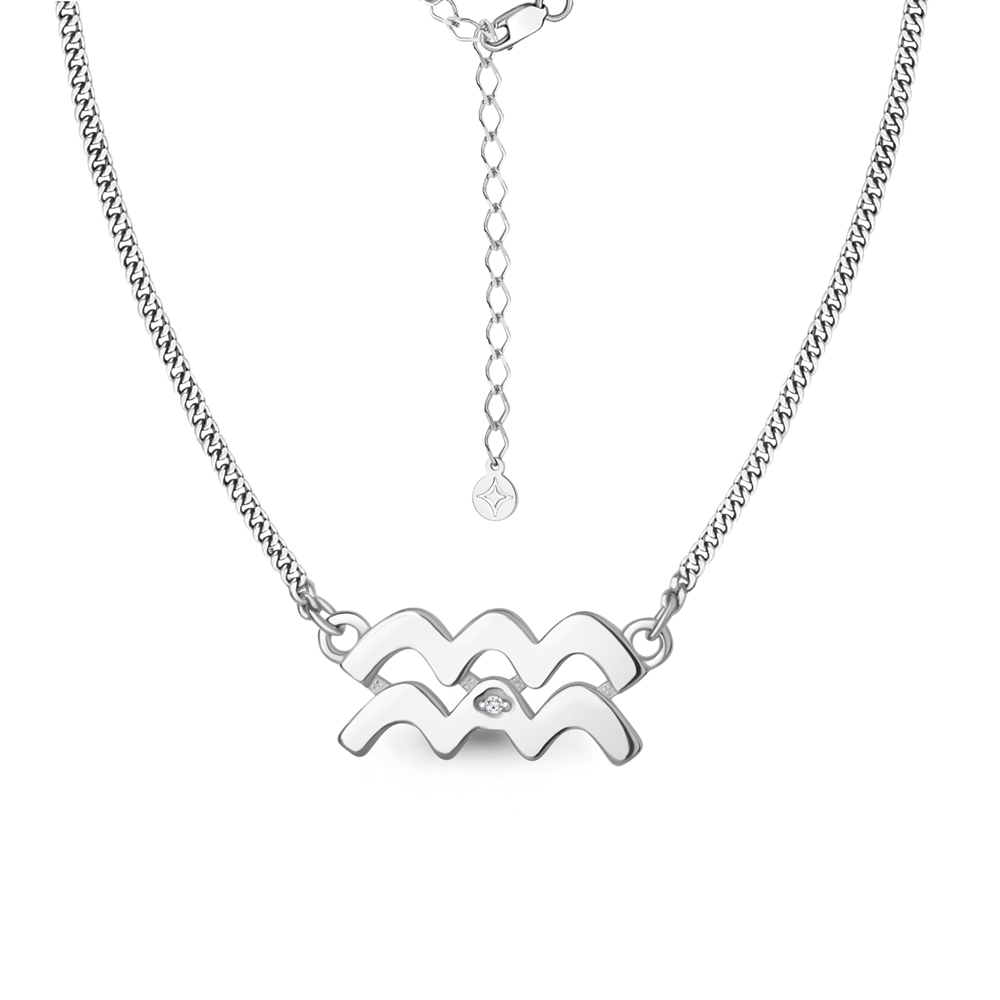 070108 Колье из Серебра с бриллиантом