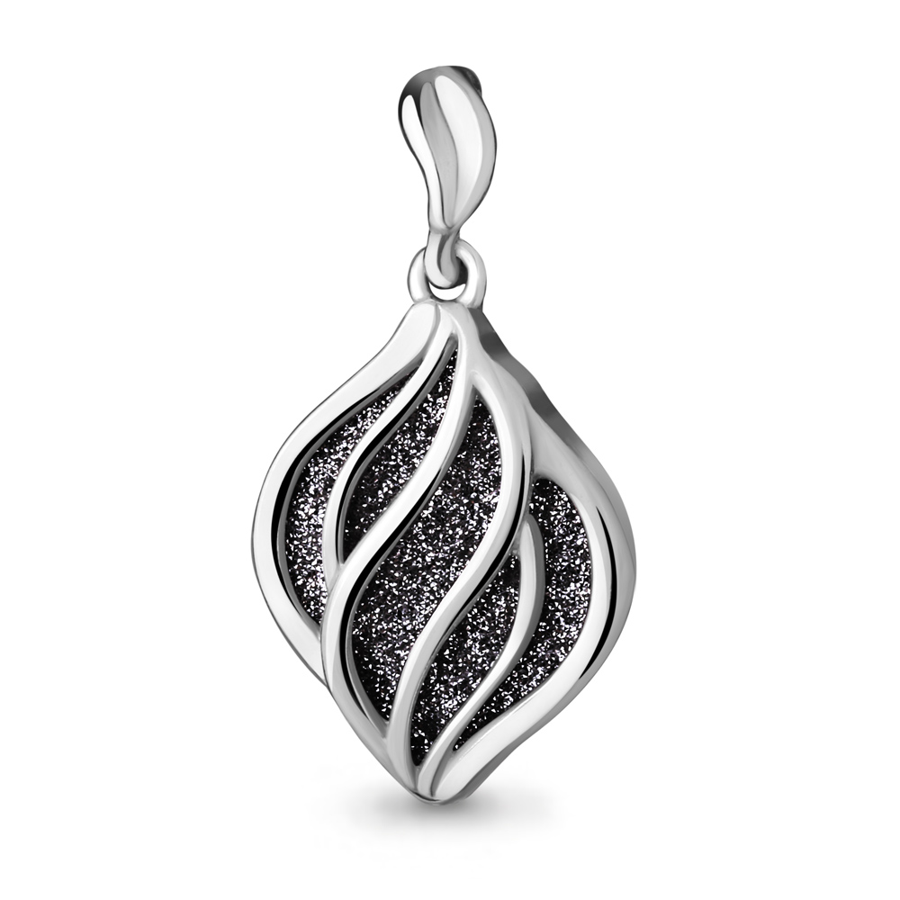 13436Ч Подвеска из серебра с винилом алмазная крошка из коллекции "Moon"
