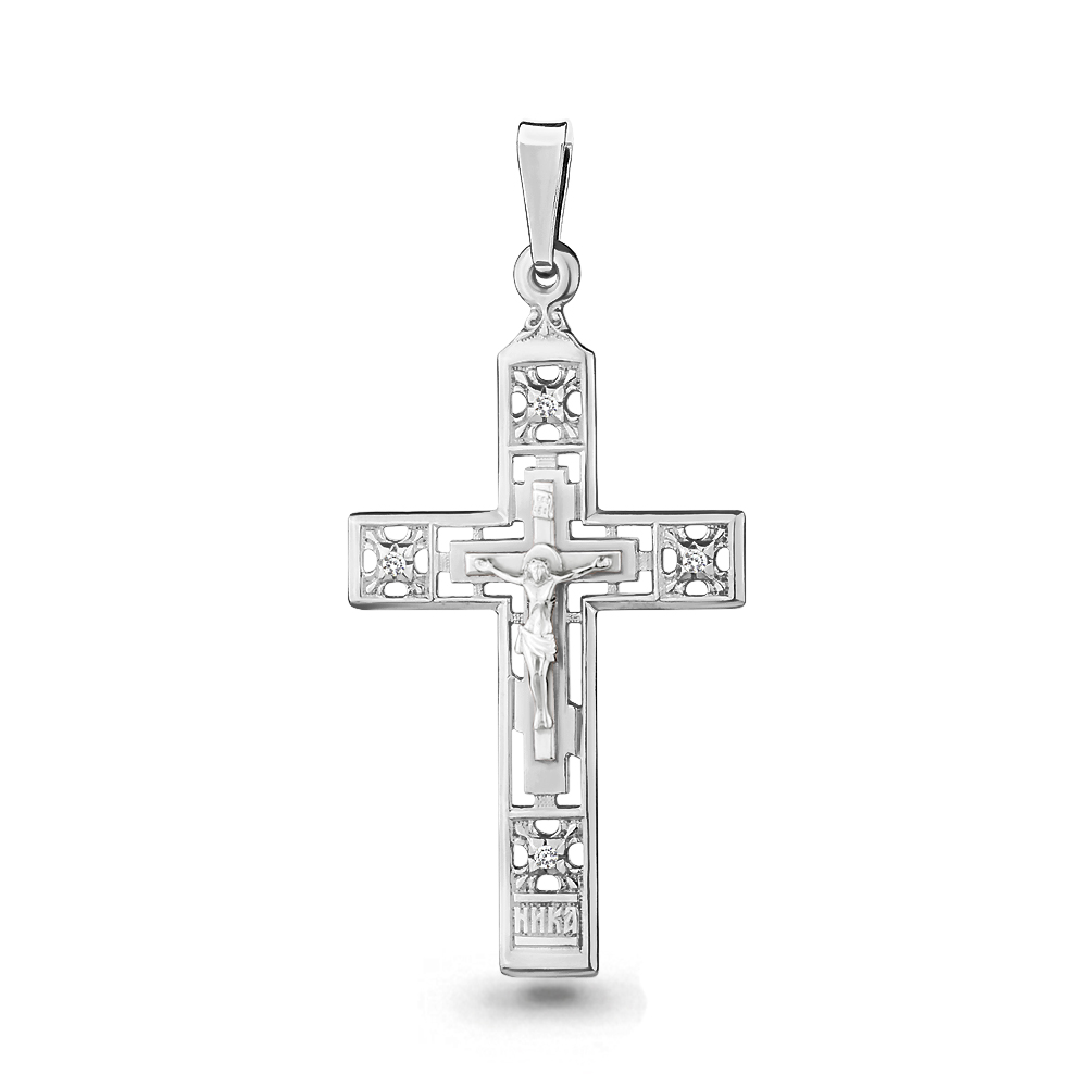20296А Крест из Серебра с фианитами