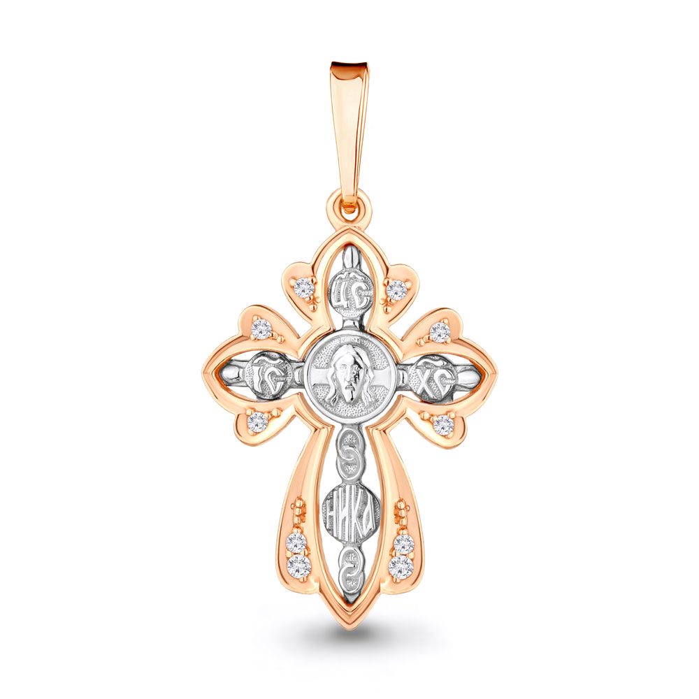 20440А Крест из Золота с фианитами