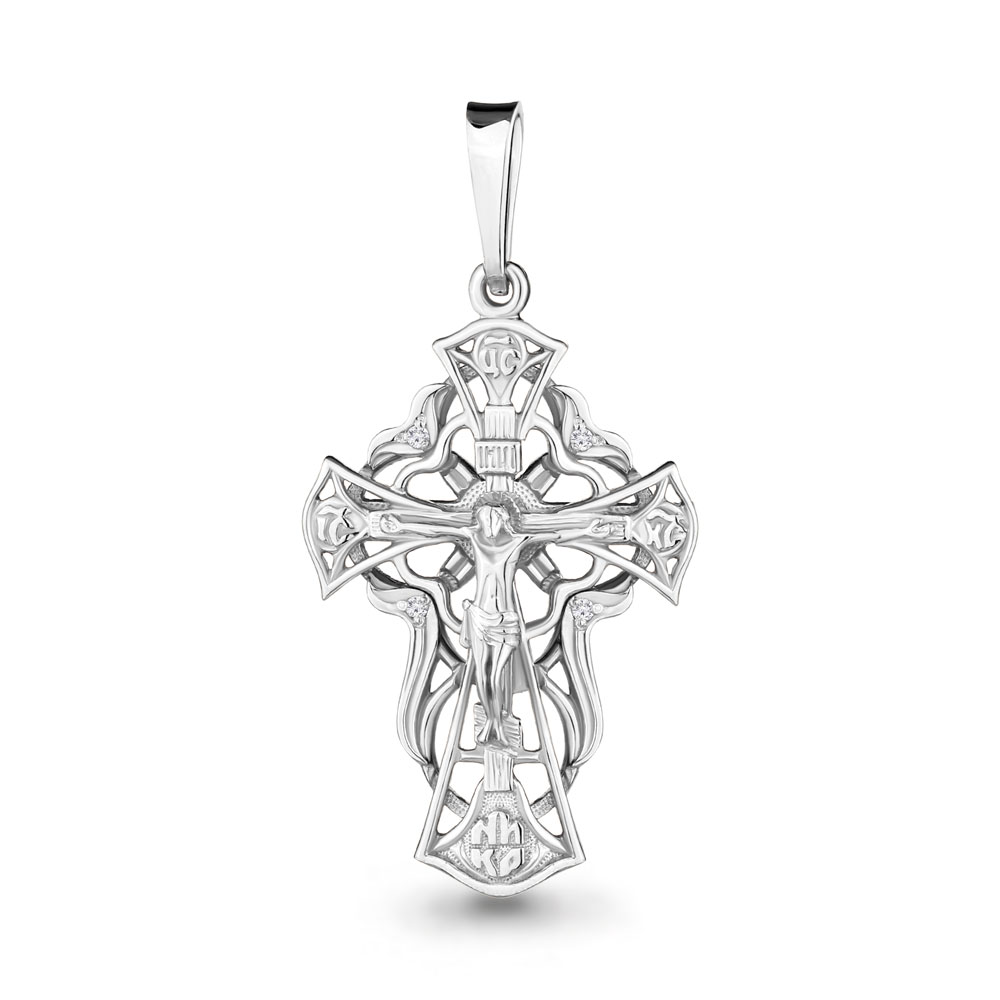 20442А Крест из Серебра с фианитами