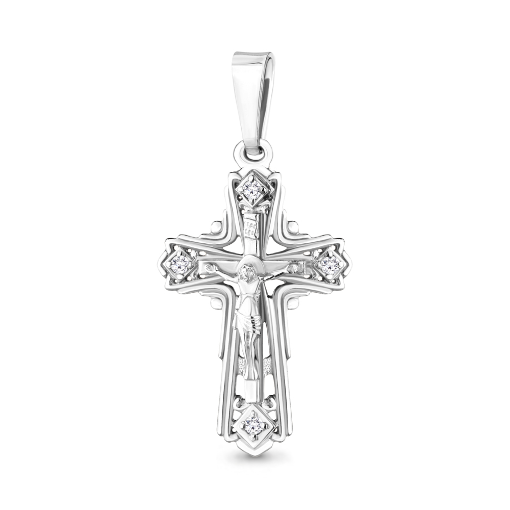 20473А Крест из Серебра с фианитами