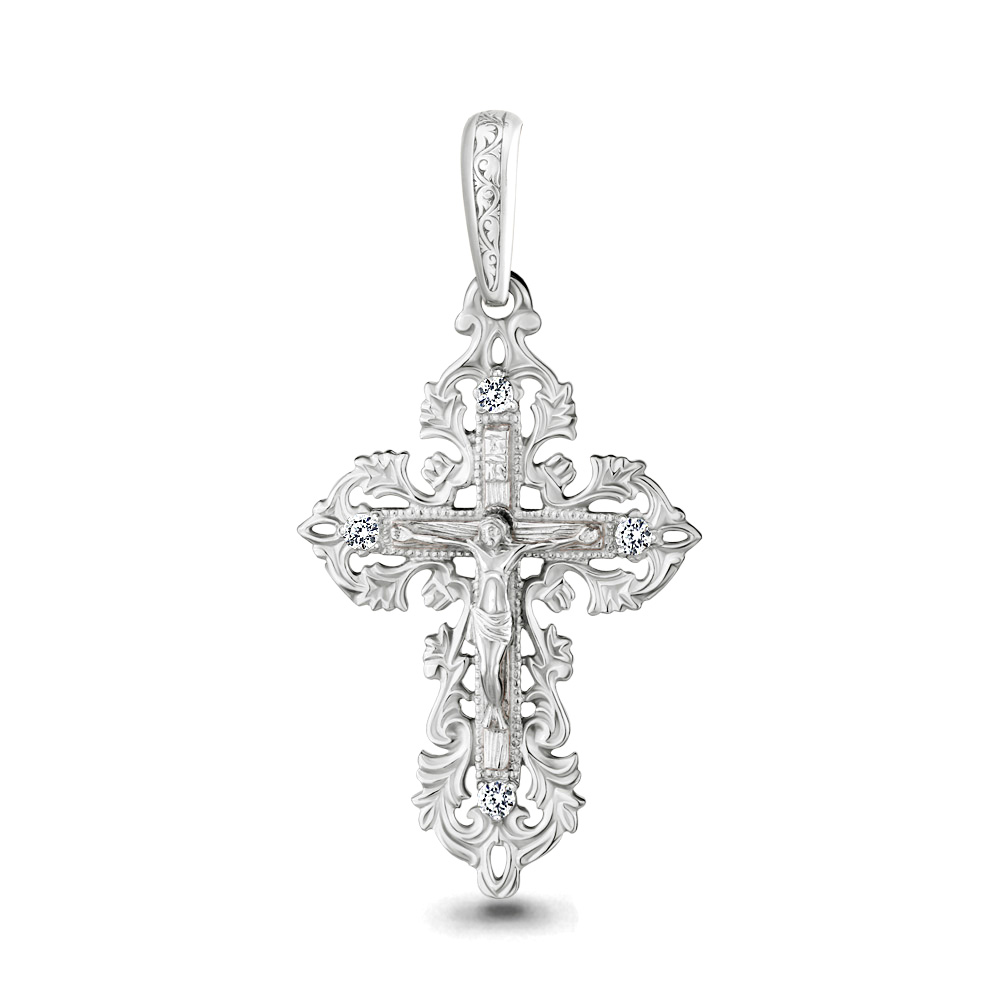 20480А Крест из Серебра с фианитами
