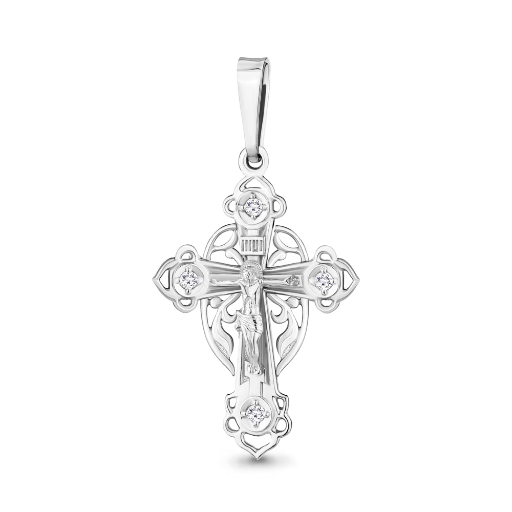 20664А Крест из Серебра с фианитами
