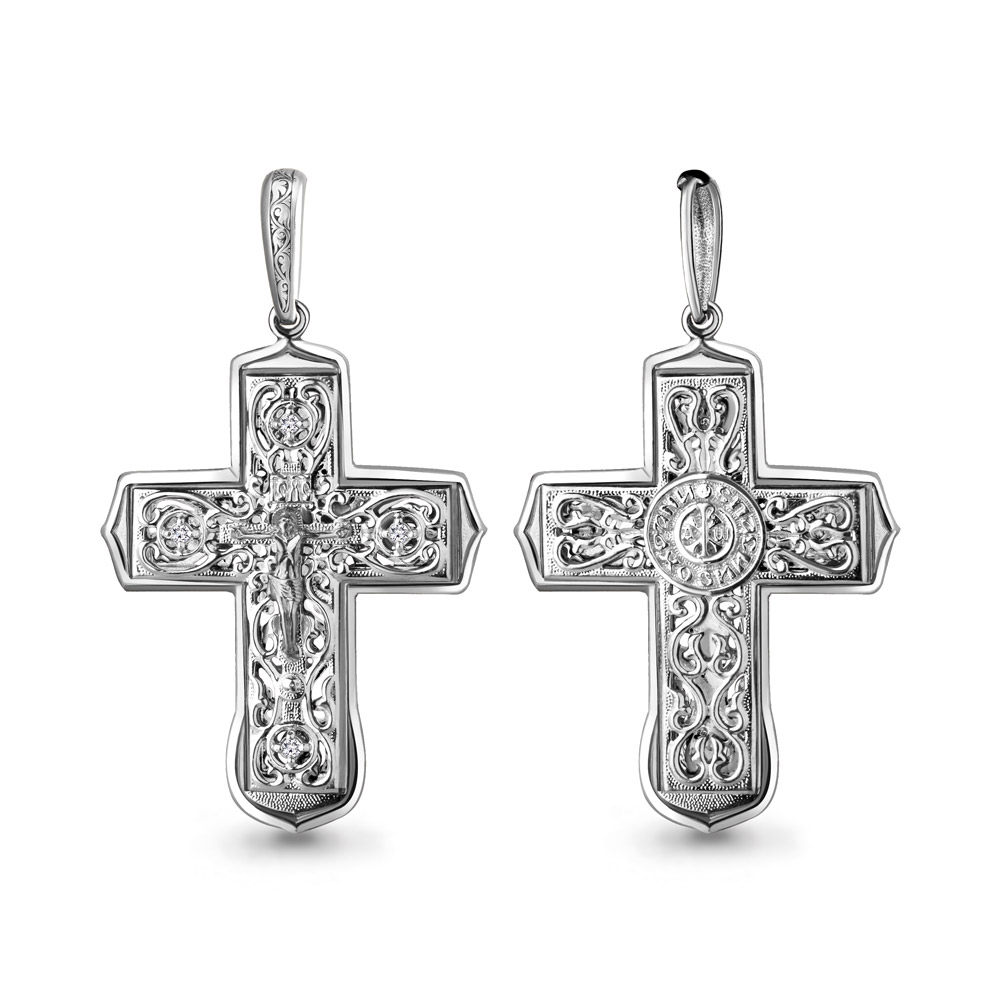 20676А Крест из Серебра с фианитами