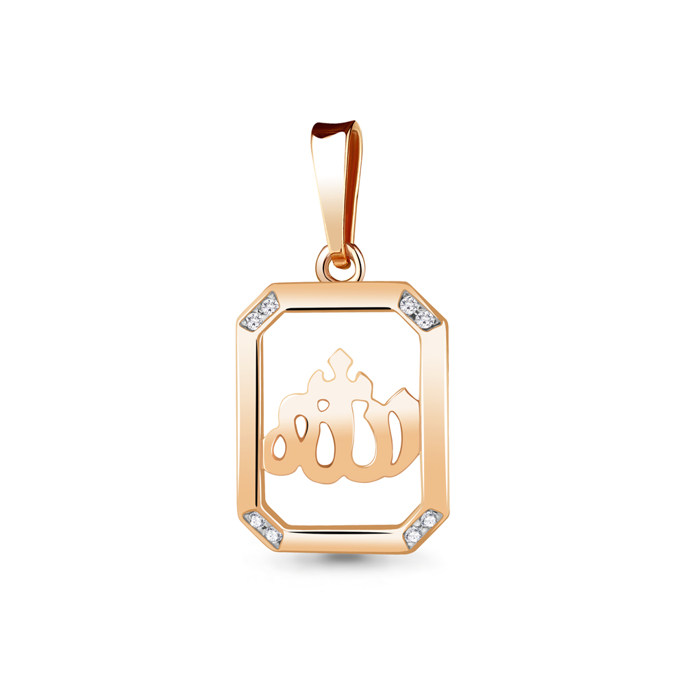 21110А Подвеска из Золота с фианитами из коллекции "Иман Нуры"
