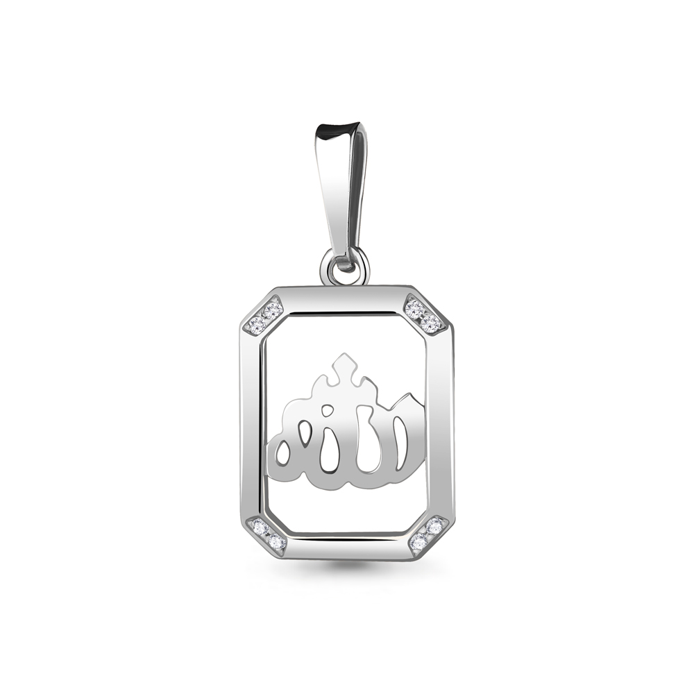 21110А Подвеска из Серебра с фианитами из коллекции "Иман Нуры"