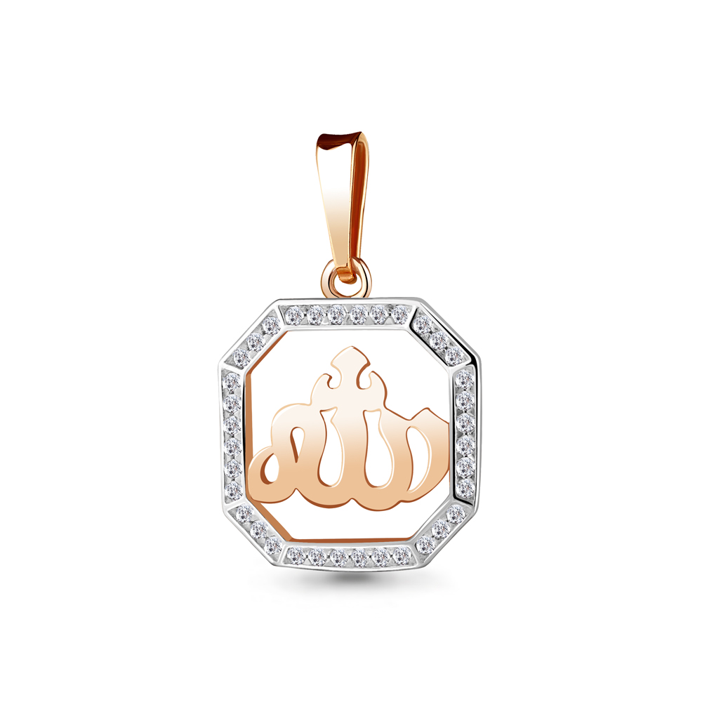 21111А Подвеска из Золота с фианитами из коллекции "Иман Нуры"