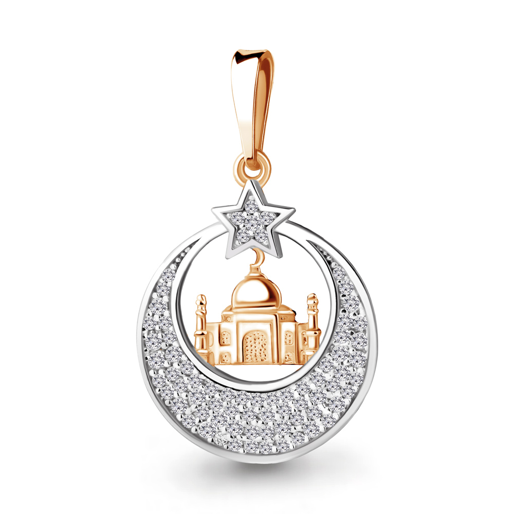 21113А Подвеска из Золота с фианитами из коллекции "Иман Нуры"