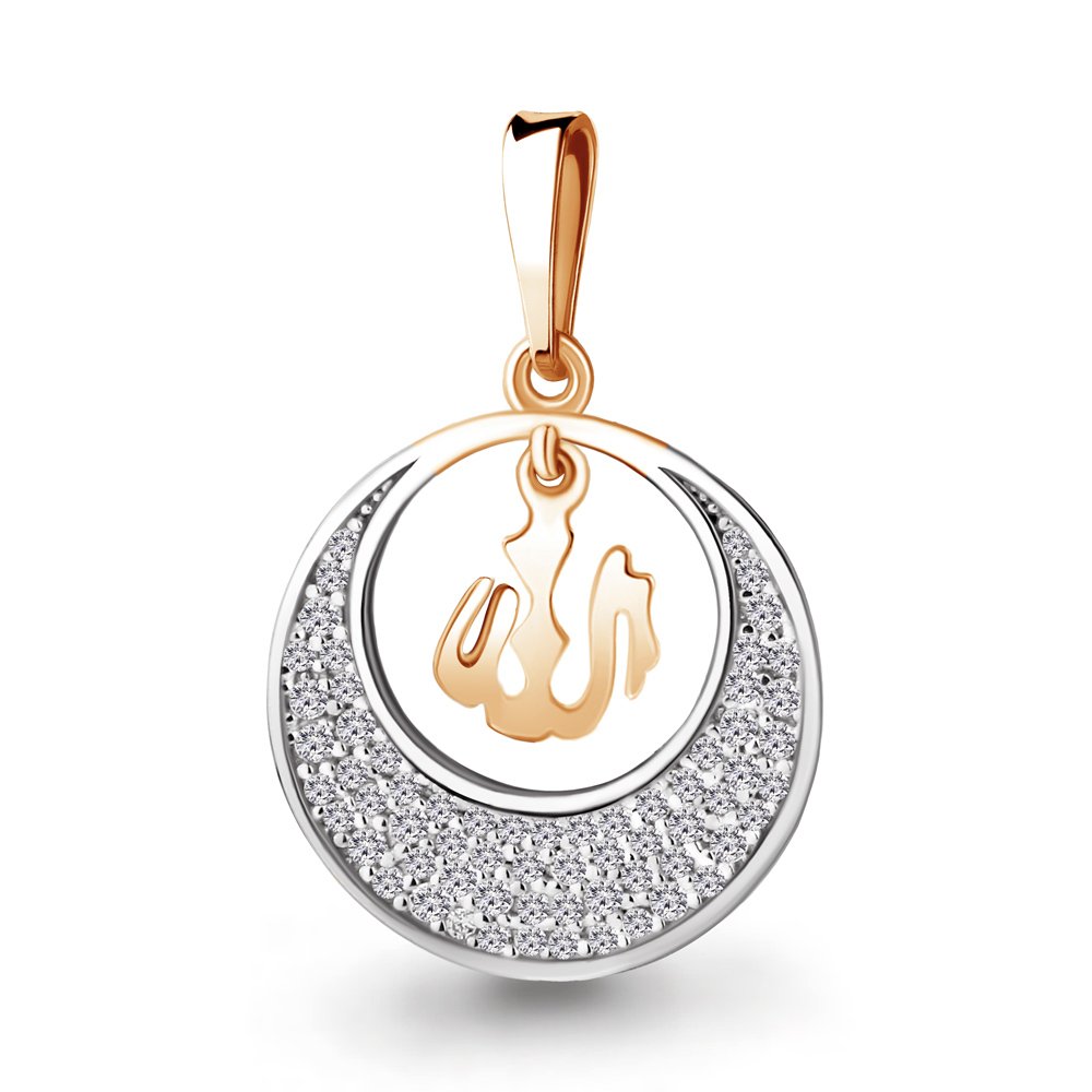 21114А Подвеска из Золота с фианитами из коллекции "Иман Нуры"