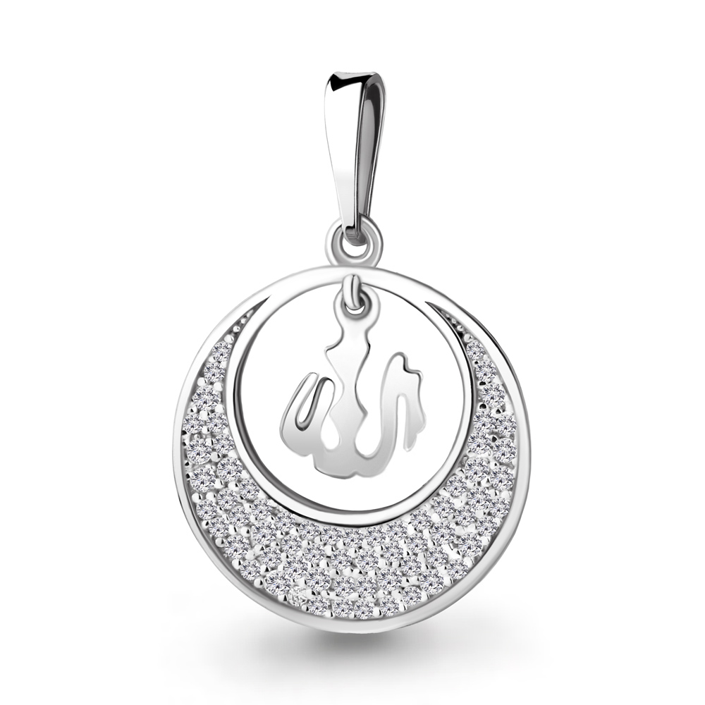 21114А Подвеска из Серебра с фианитами из коллекции "Иман Нуры"