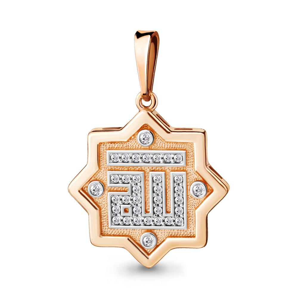 21183А Подвеска из Золота с фианитами из коллекции "Иман Нуры"