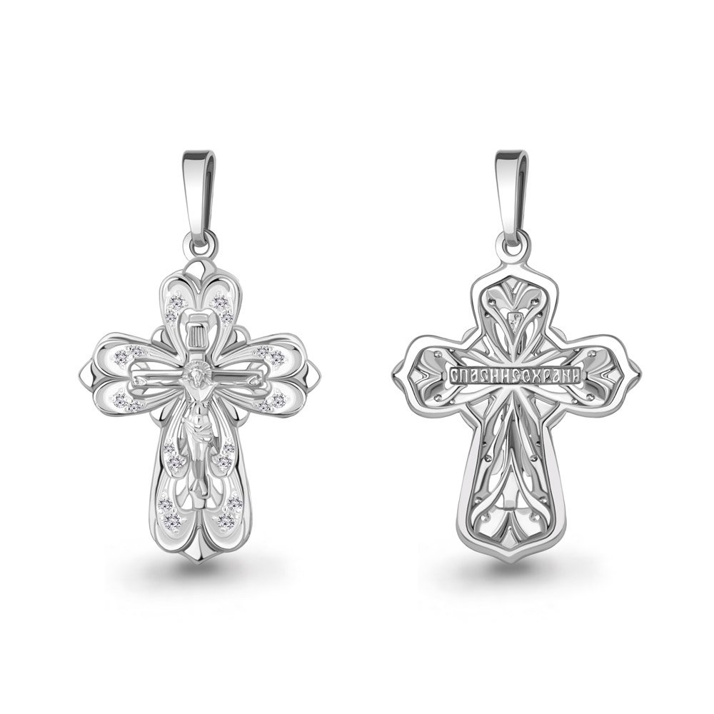 22063 Крест из Серебра с фианитами