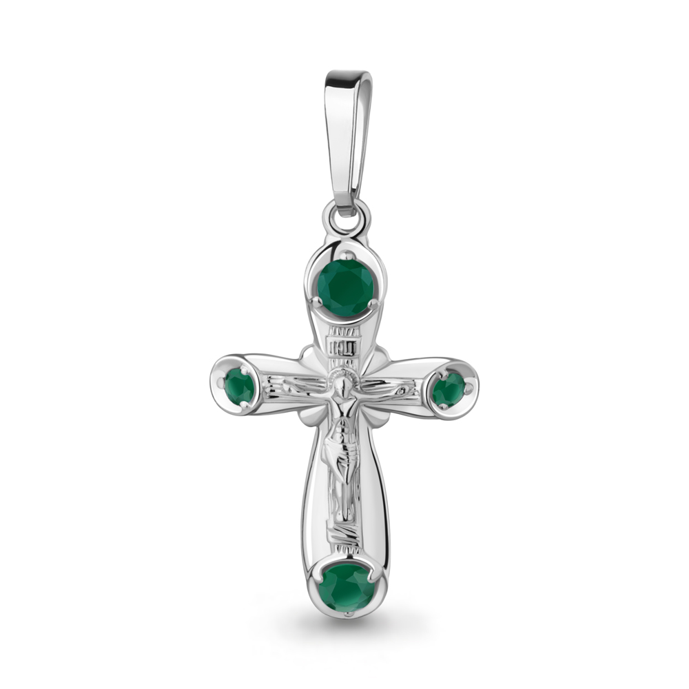 2225209 Крест из Серебра с агатами