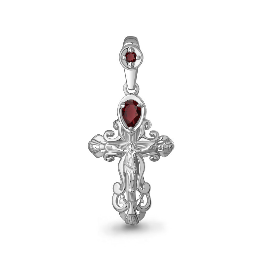 2225303 Крест из Серебра с гранатами