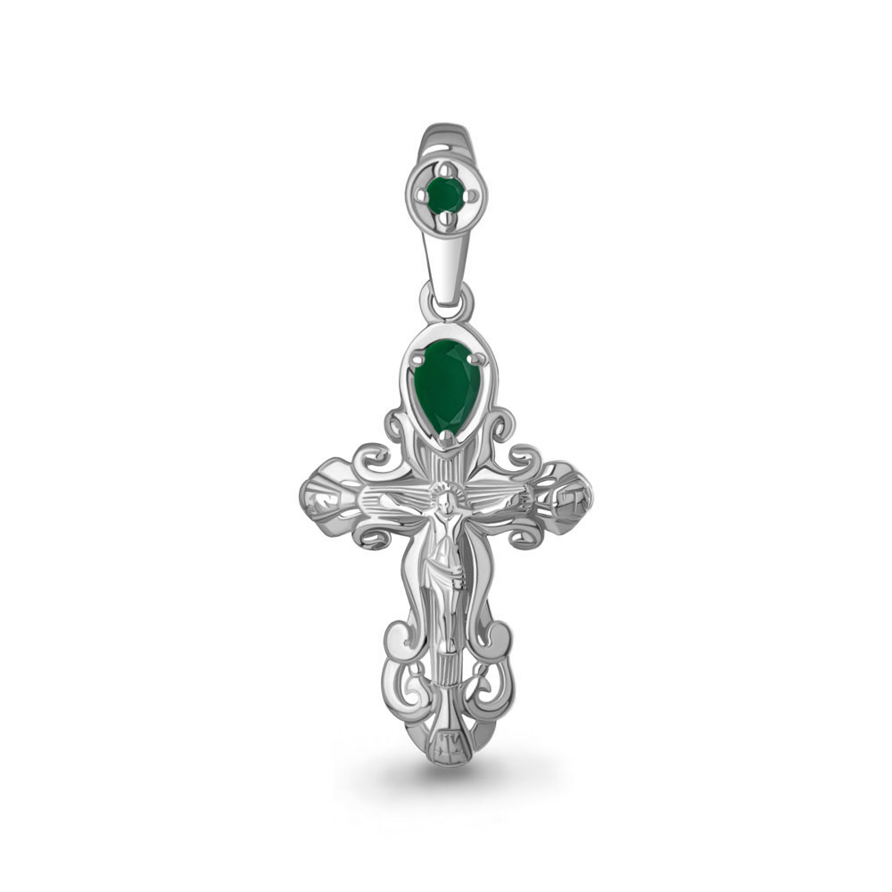 2225309 Крест из Серебра с агатами