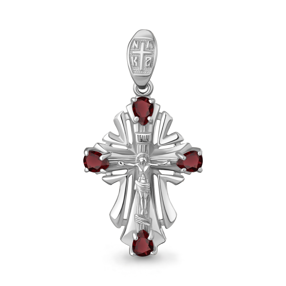 2225403 Крест из Серебра с гранатами
