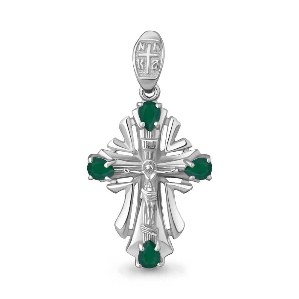 2225409 Крест из Серебра с агатами