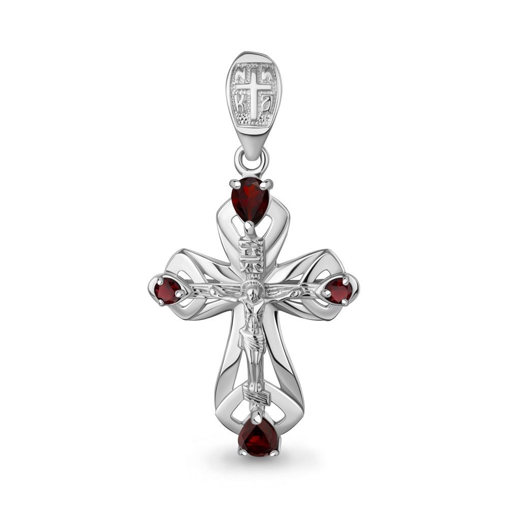 2225603 Крест из Серебра с гранатами