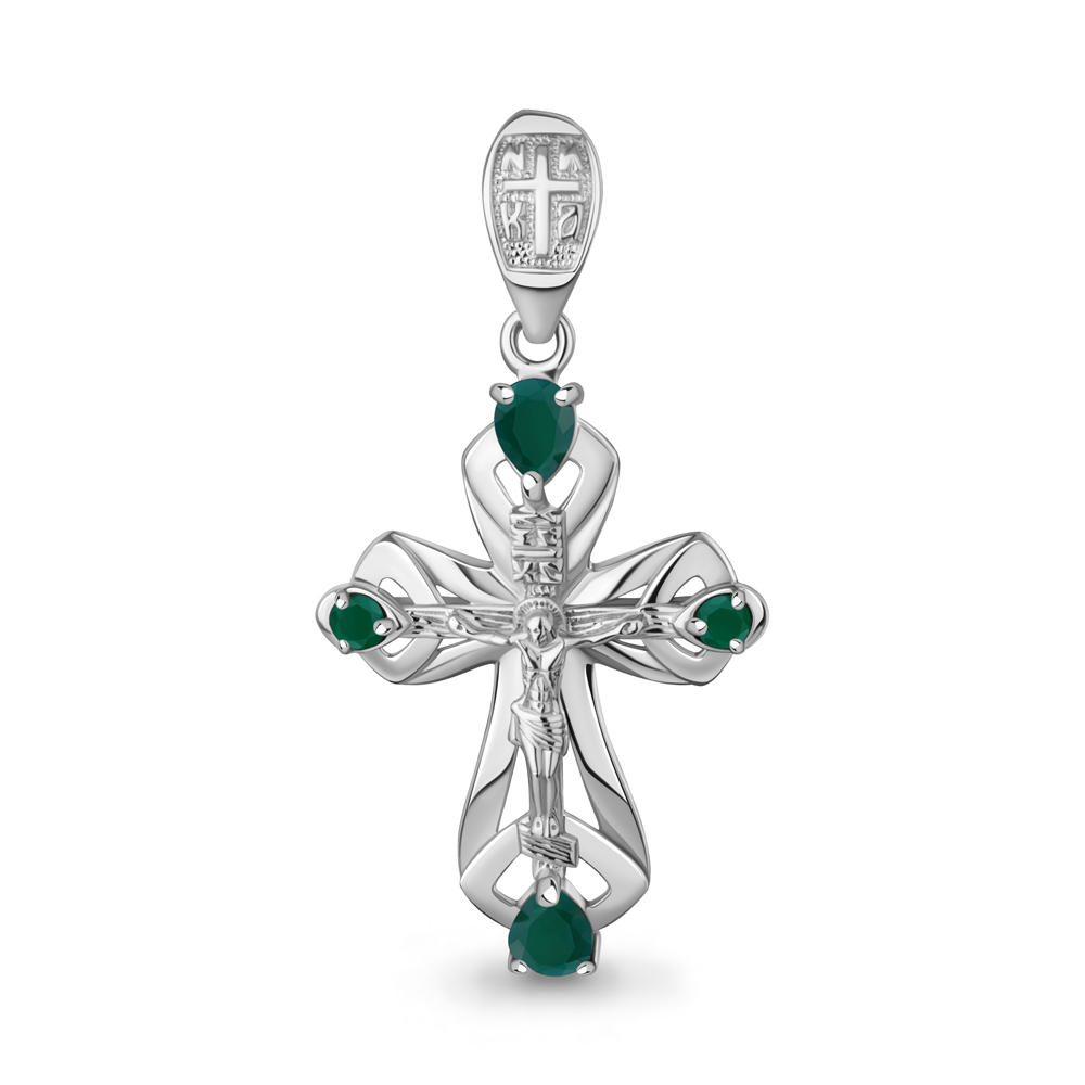 2225609 Крест из Серебра с агатами