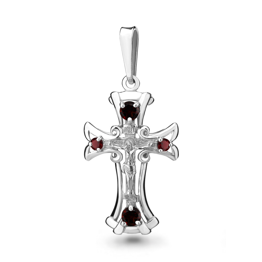 2225803 Крест из Серебра с гранатами