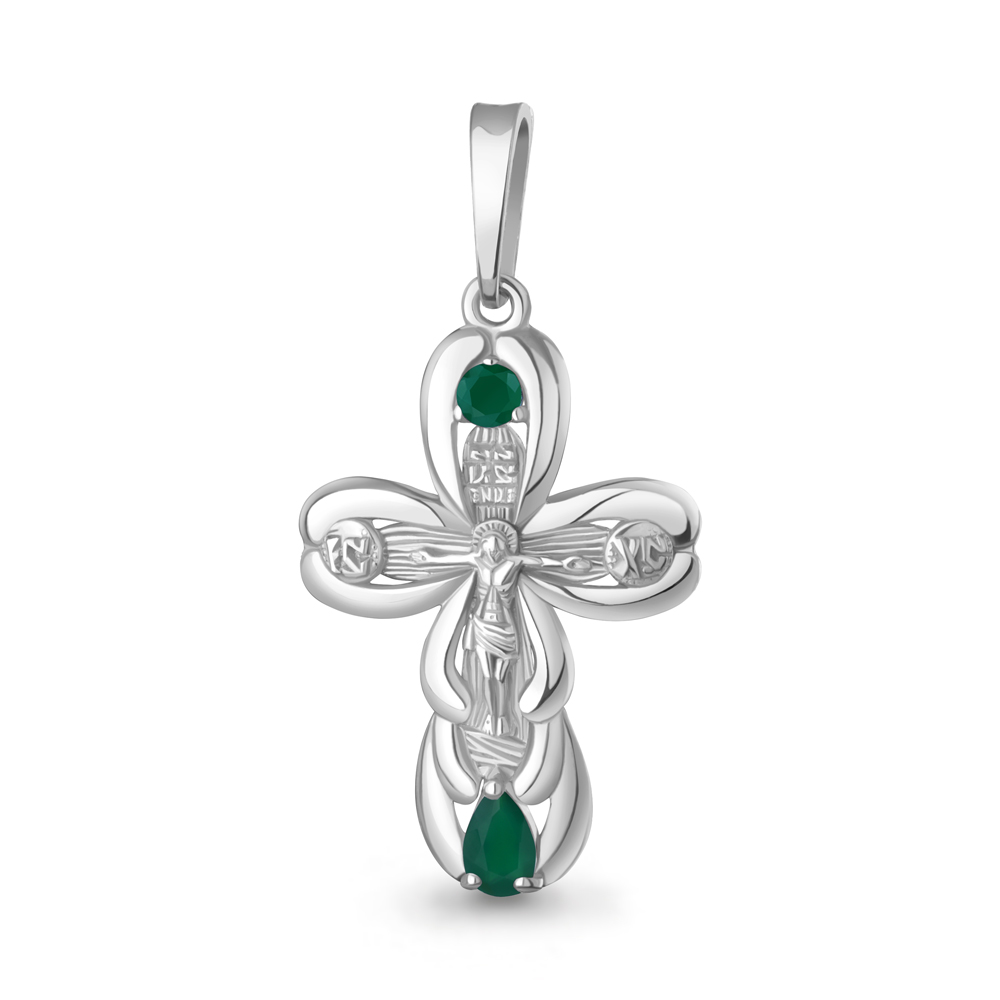 2226009 Крест из Серебра с агатами