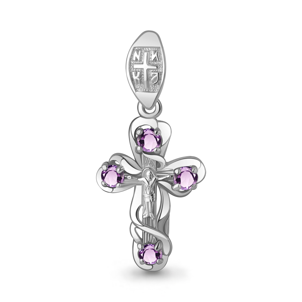2226204 Крест из Серебра с аметистами