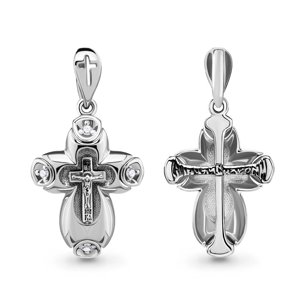 22270А Крест из Серебра с фианитами