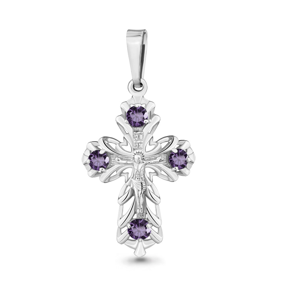 2229704 Крест из Серебра с аметистами