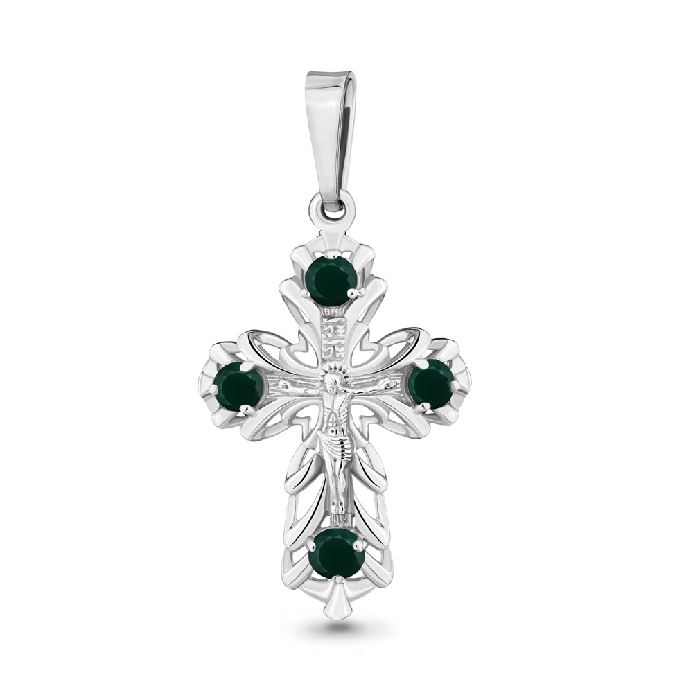 2229709 Крест из Серебра с агатами