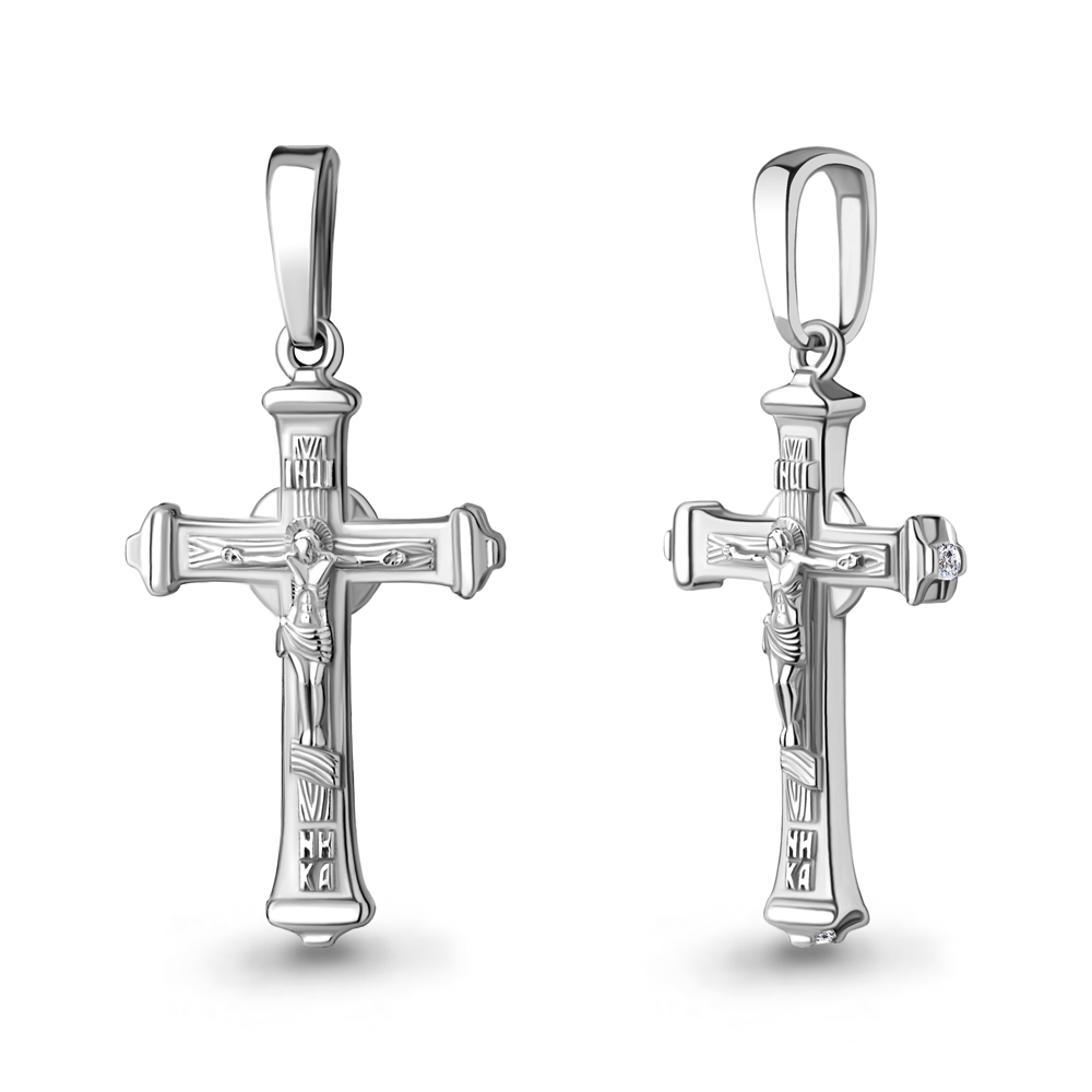 22305А Крест из Серебра с фианитами