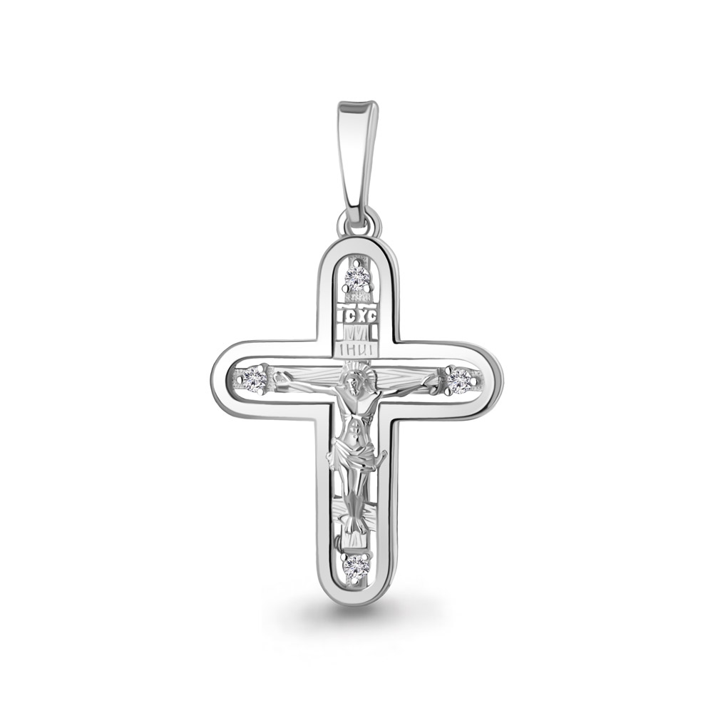 22348А Крест из Серебра с фианитами