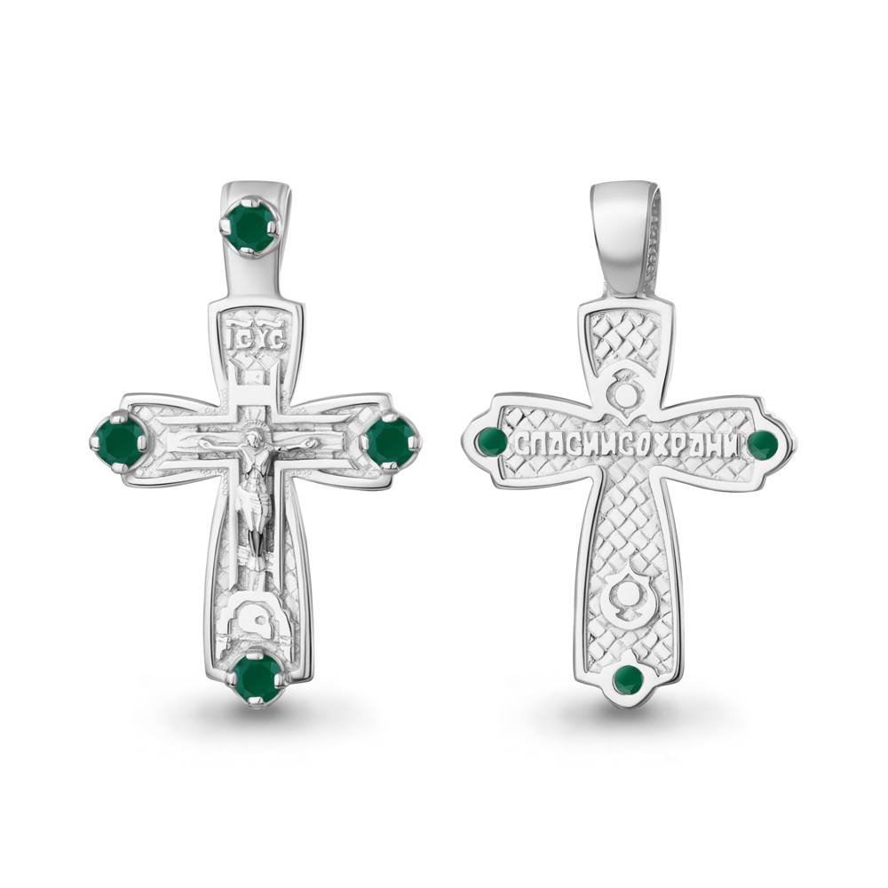 2238209 Крест из Серебра с агатами