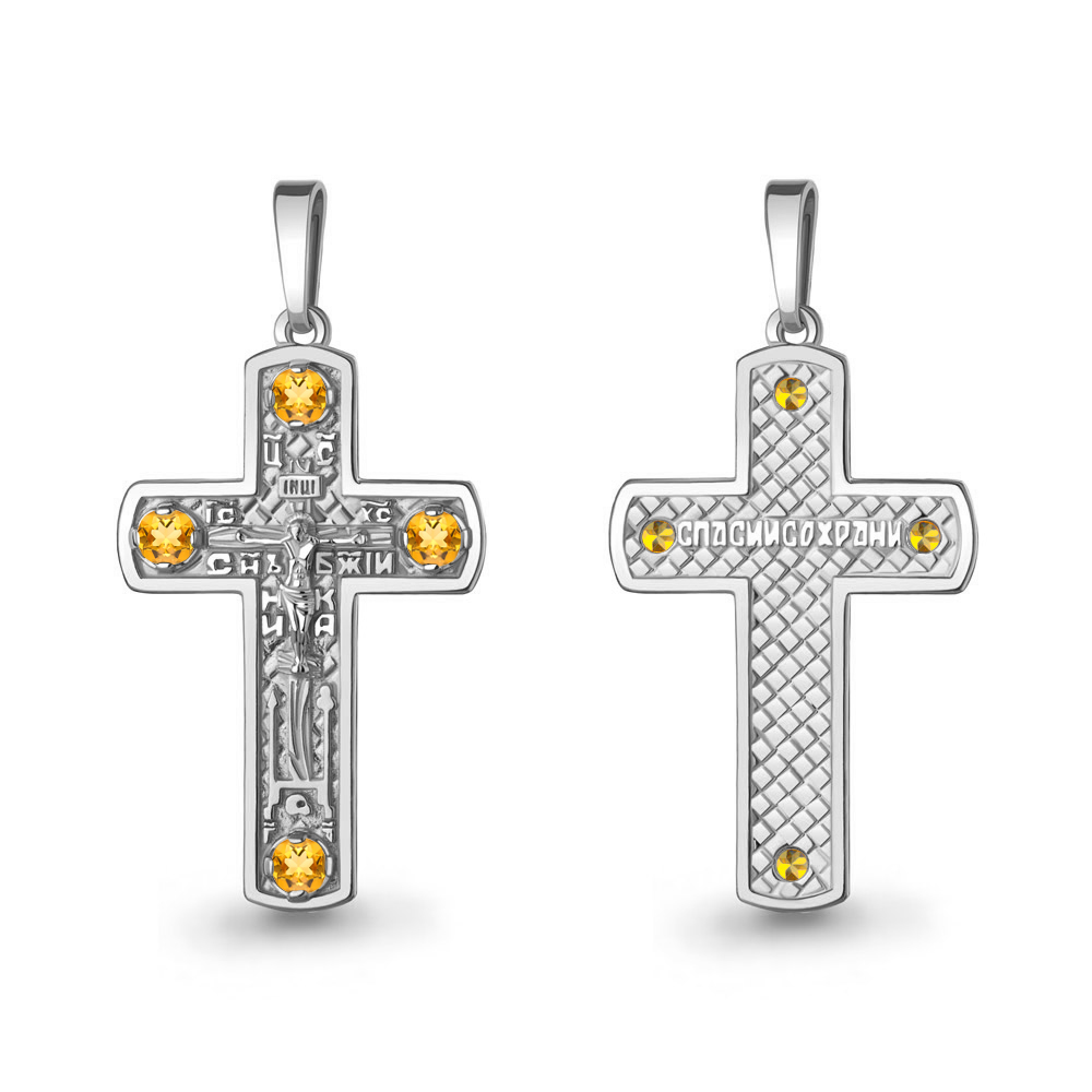 2238306 Крест из Серебра с цитринами