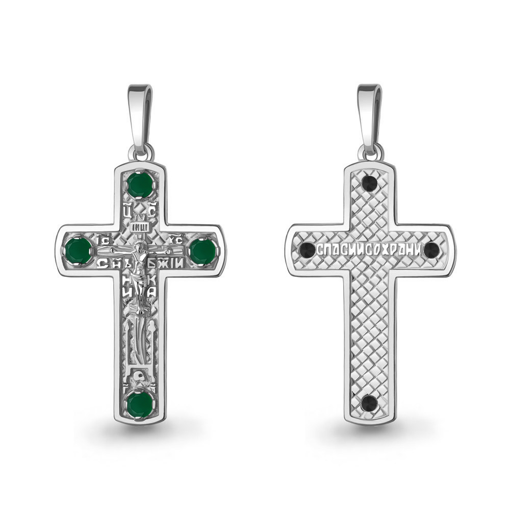 2238309 Крест из Серебра с агатами