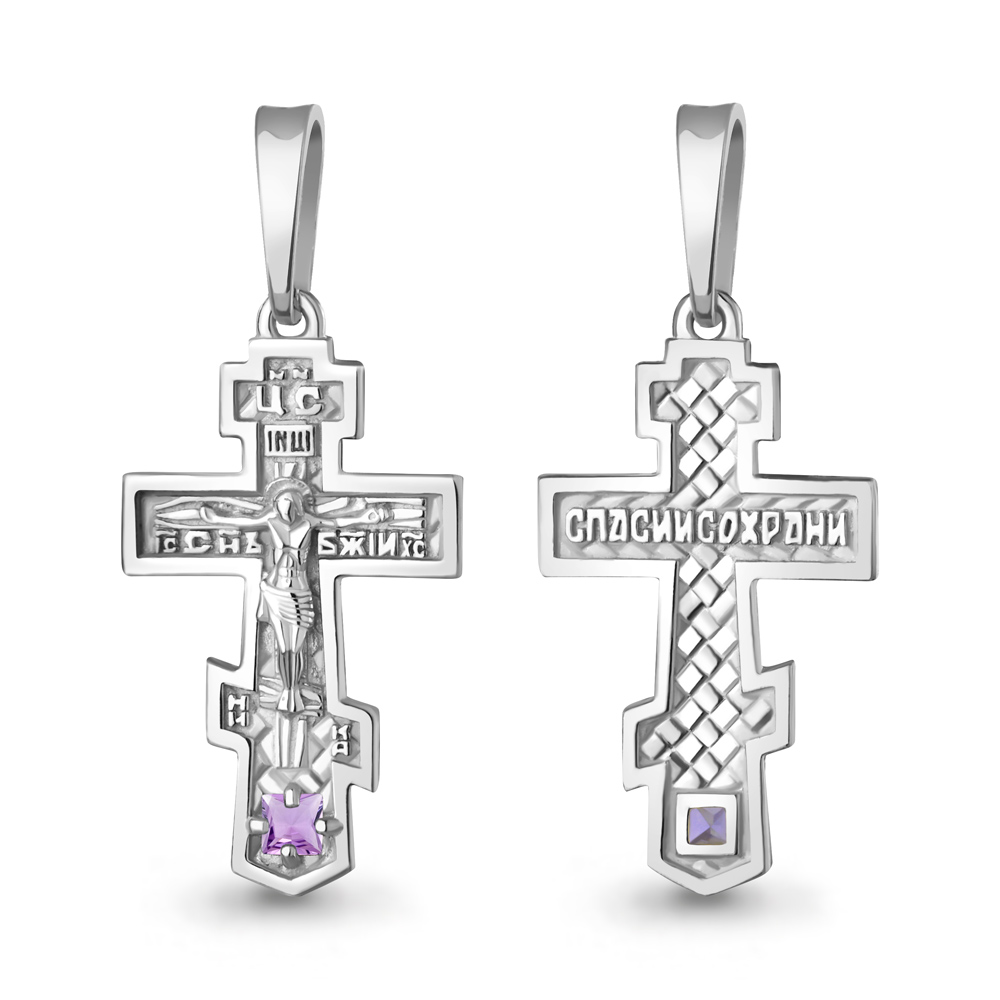 2238504 Крест из Серебра с аметистом
