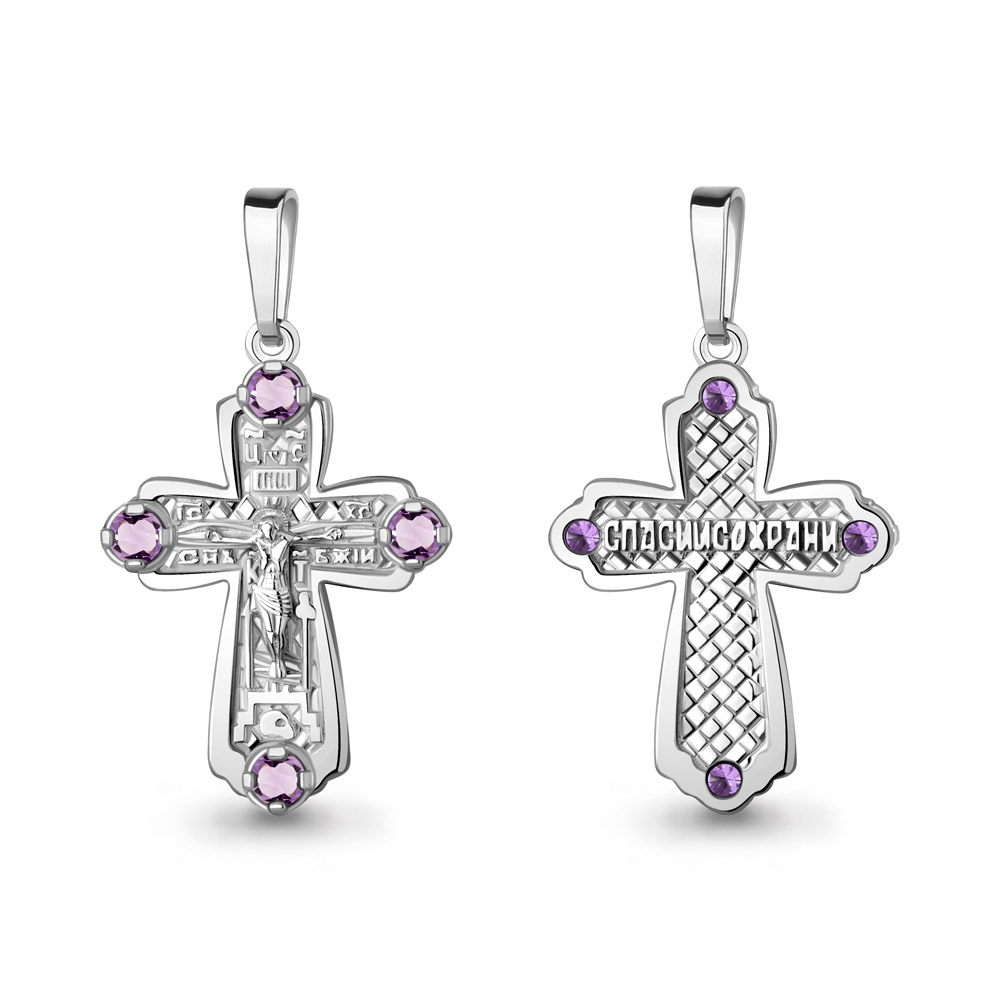 2238604 Крест из Серебра с аметистами