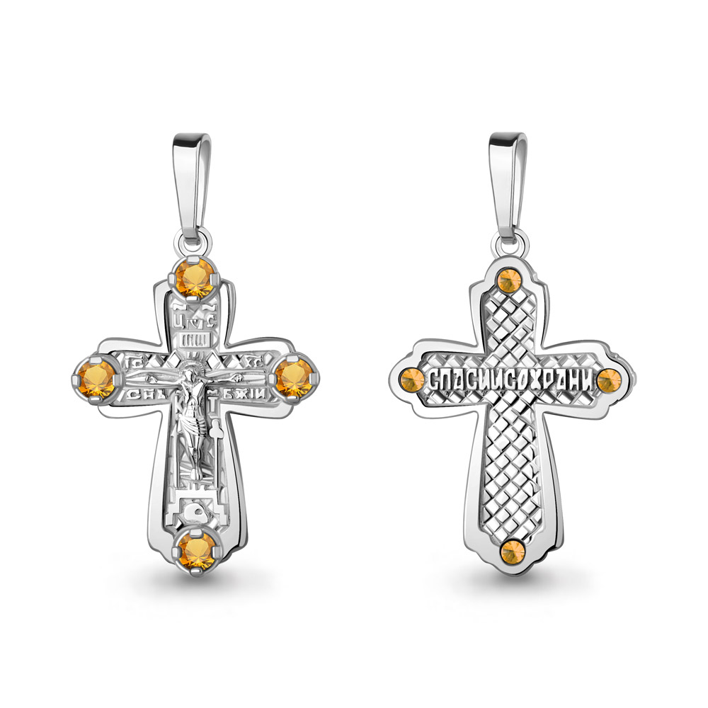 2238606 Крест из Серебра с цитринами