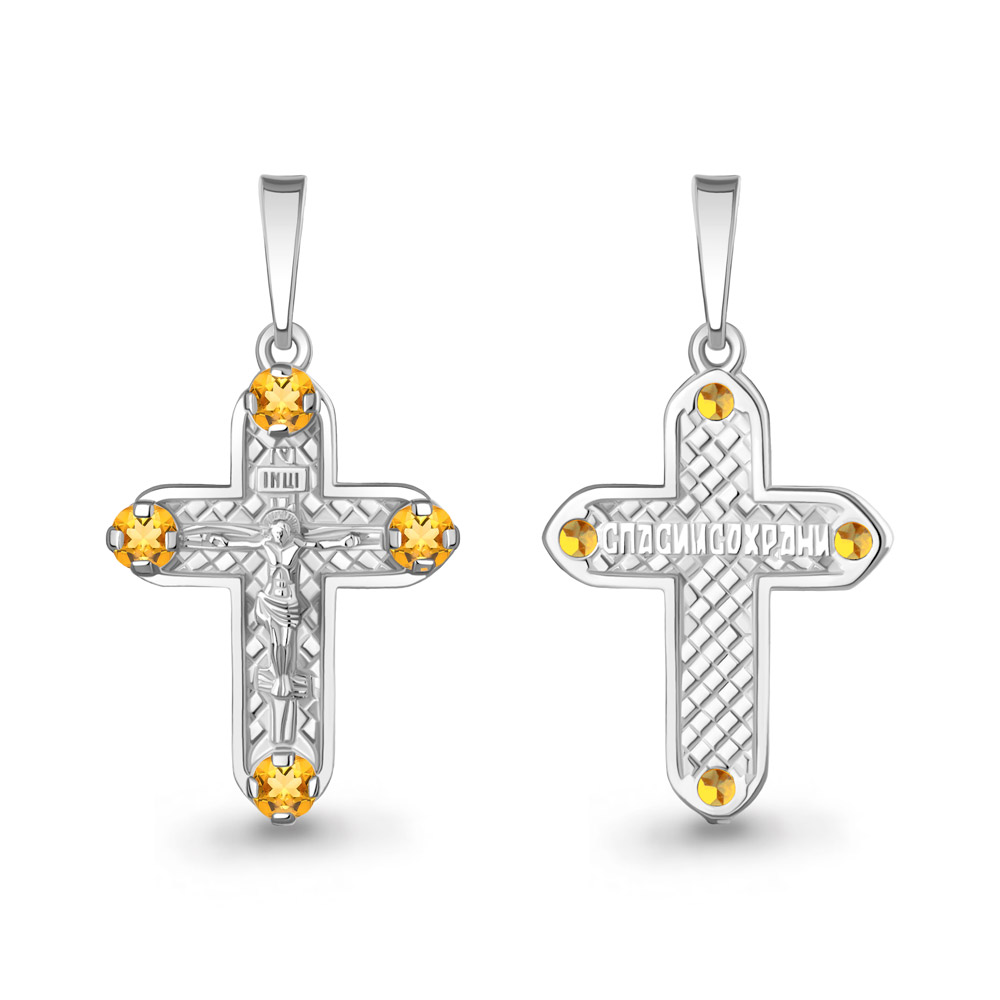2238806 Крест из Серебра с цитринами