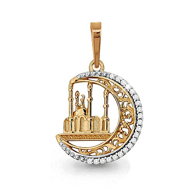 22764А Подвеска из Золота с фианитами из коллекции "Иман Нуры"