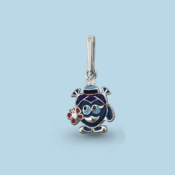22956А Подвеска из Серебра с фианитом, эмалью из коллекции "Happy"
