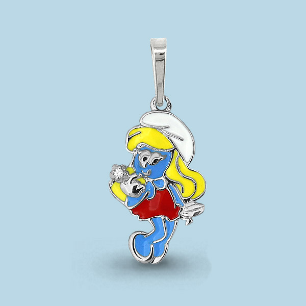 22976А Подвеска из Серебра с фианитом, эмалью из коллекции "Happy"