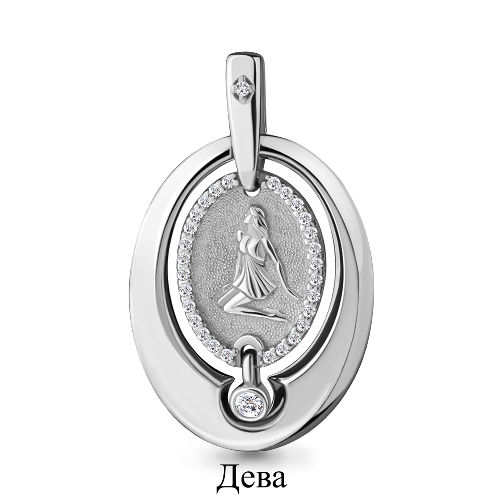 23139А Подвеска из Серебра с фианитами из коллекции "Гороскоп"