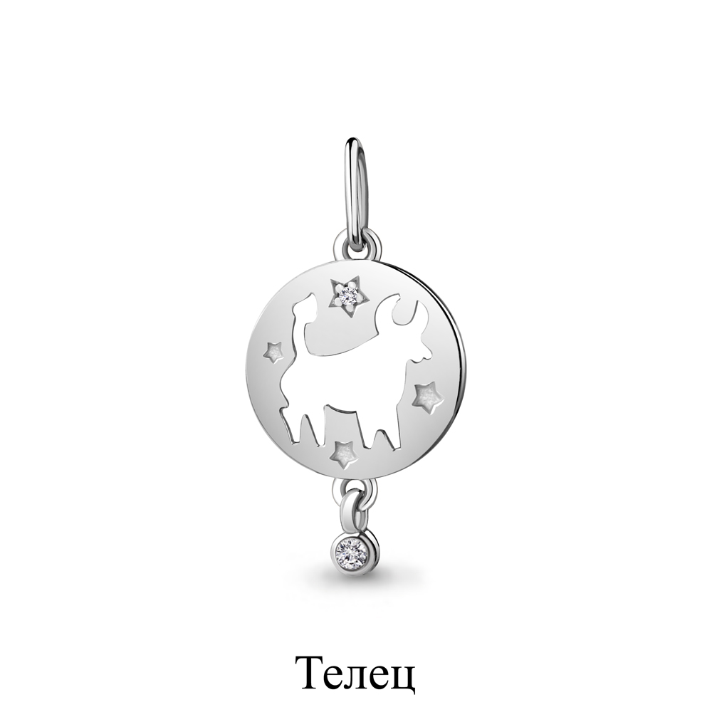 23191А Подвеска из Серебра с фианитами из коллекции "Гороскоп"