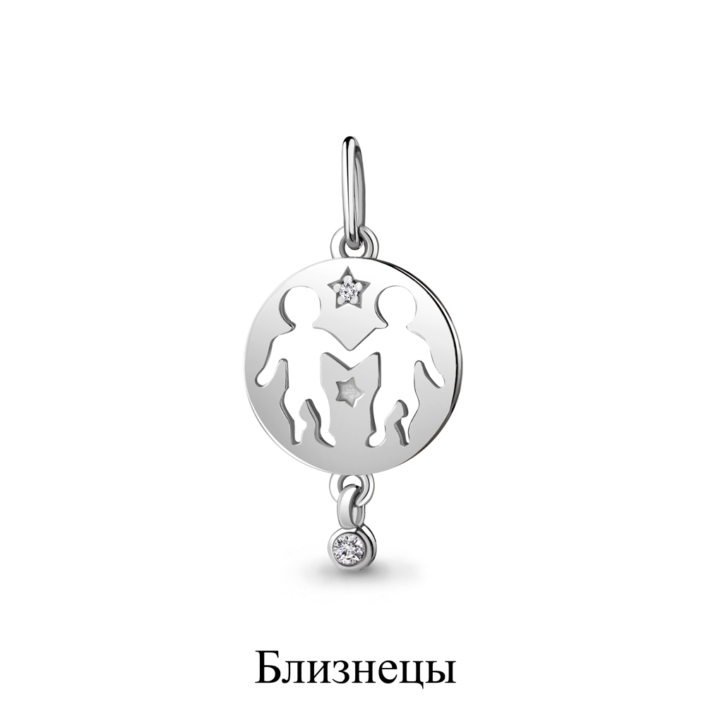 23192 Подвеска из Серебра с фианитами из коллекции "Гороскоп"