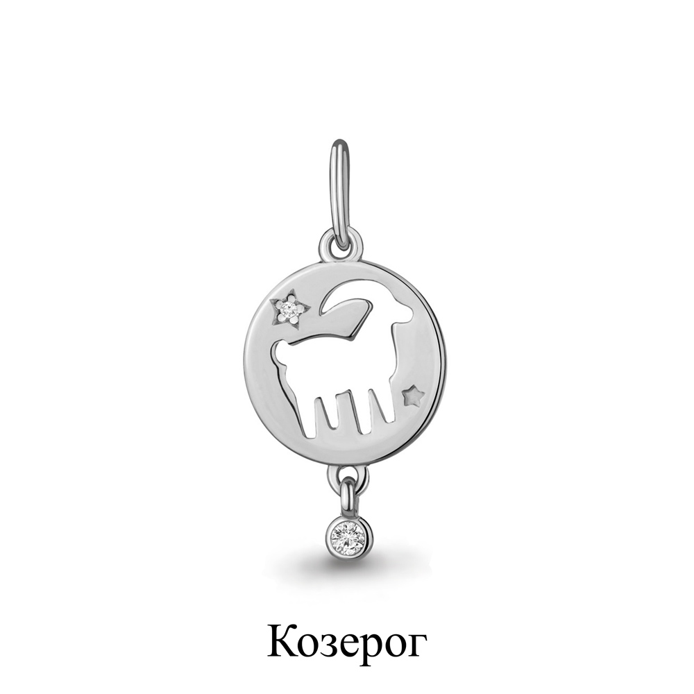 23199А Подвеска из Серебра с фианитами из коллекции "Гороскоп"