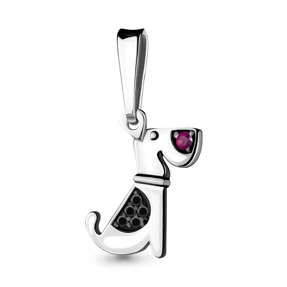 24099РЧ Подвеска из Серебра с нанокристаллами, рубиновым корундом