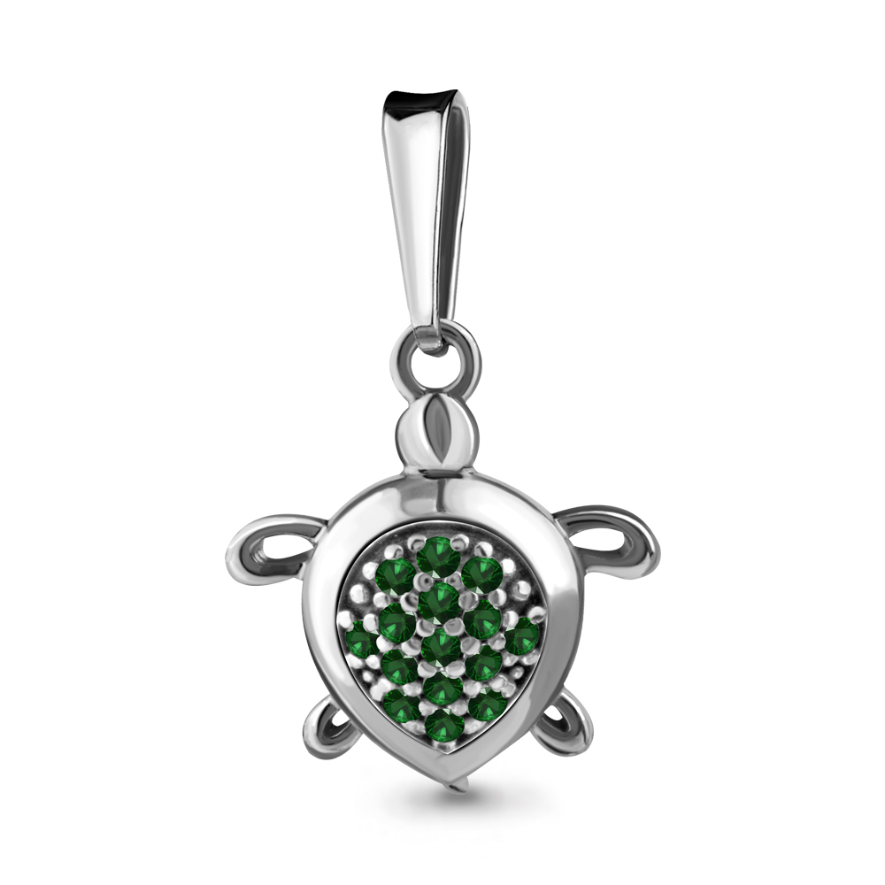 24120Г Подвеска из Серебра с наноизумрудами