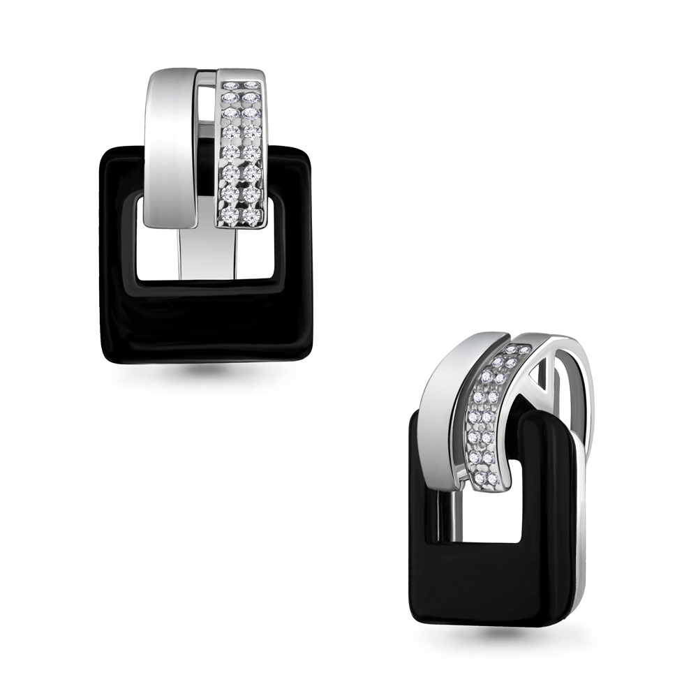 24264А Подвеска из Серебра с керамическим покрытием, фианитами